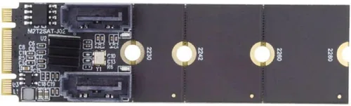 Vista 6 de Cablecc PCI Express NGFF Key B+M a SATA 3.0 6Gbps Dual Puertos Adaptador Vertical Convertidor Disco Duro Tarjeta de Extensión JMB582 2230 2242 2260