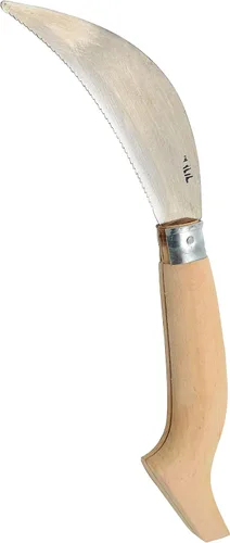 Vista 4 de Hoz de jardín plegable de 12 pulgadas - Herramienta manual para desbrozadora manual de hierba con acero dentado para mantenimiento de césped y jardín