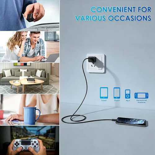 Vista 8 de Cargador de iPhone, [certificado MFi] Paquete de 2 cables Lightning de 6 pies de sincronización de datos con 2 cargadores de pared USB adaptador