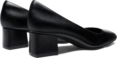 Vista 3 de DREAM PAIRS Tacones gruesos para mujer, tacón cuadrado cerrado, tacón bajo, zapatos de vestir, cómodos, para boda, fiesta, oficina, zapatos de tacón
