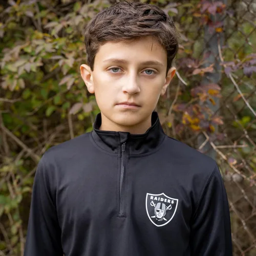 Vista 4 de Ultra Game - Camiseta juvenil NFL oficial con cremallera de un cuarto y manga larga súper suave