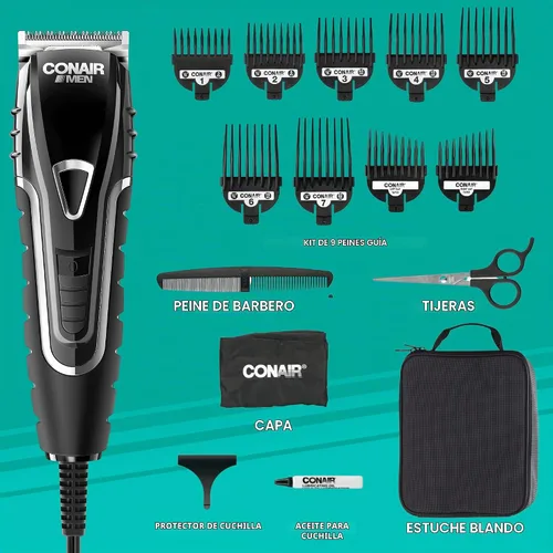Vista 2 de Conair Cortadora de pelo de peluquería - Cortadora de pelo - Kit de corte de pelo de 16 piezas