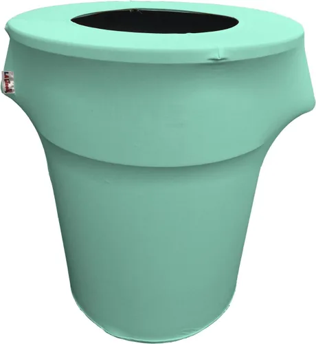 Vista 79 de LA Linen Funda elástica de elastano ajustable para cubo de basura Slim Jim de 23 galones, cubierta de contenedor de residuos, decoración de patio