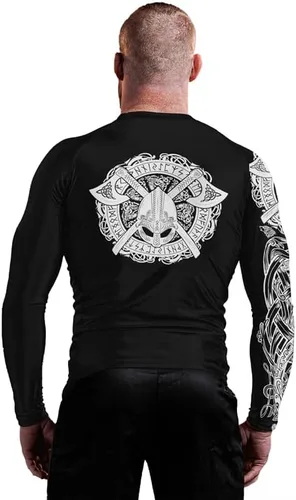 Vista 5 de Viking - Camiseta de compresión para hombre, manga larga, capa base para jiu jitsu