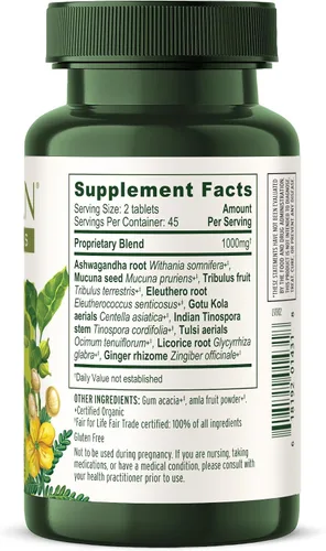 Vista 10 de Banyan Botanicals Nutrición suprarrenal orgánica - Suplemento de apoyo de cortisol y alivio del estrés - Apoyo de energía natural y fatiga