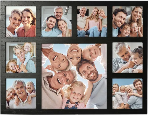 Vista 14 de Marco de fotos familiares de collage de 4 x 6 pulgadas, marco de fotos de collage de 6 aberturas para pared para soporte de mesa, juego de marcos