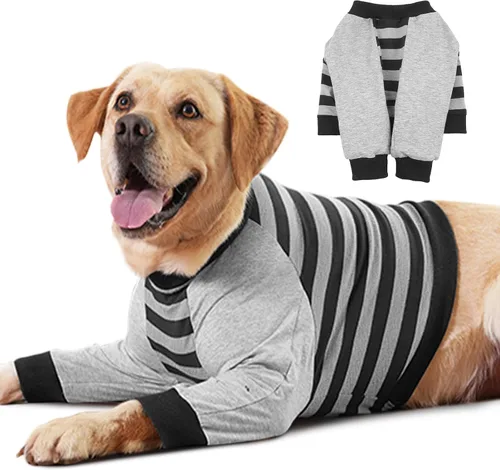 Vista 21 de FUAMEY Manga de recuperación para perros con protector de codo, camisa para perros para dejar de lamer las articulaciones, traje de manga larga