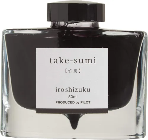 Vista 3 de PILOT Iroshizuku - Tinta embotellada para pluma estilográfica, Take-Sumi, carbón de bambú (negro), botella de 1.7 fl oz (50ml) (69224)