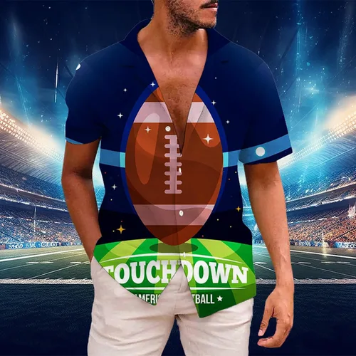 Vista 2 de Camisetas deportivas para hombre de fútbol americano, vintage, jugador de rugby retro, estampado de rugby, novedad, regalo del Super Bowl