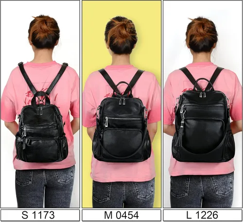 Vista 3 de UTO Mochila de cuero vegano para mujer, diseño de moda, convertible con borla, para viajes, con borla