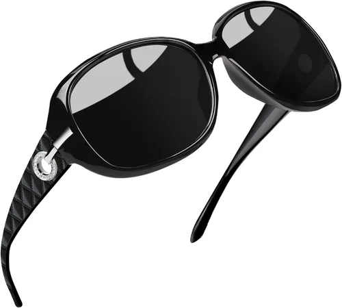 Vista 24 de Joopin Oversized Rectangle Sunglasses UV400 Protection Shades for Women Negro