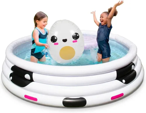 Vista 9 de Piscina inflable grande de 5.5FT Boba Tea Backyard Kiddie, resistente a Azul