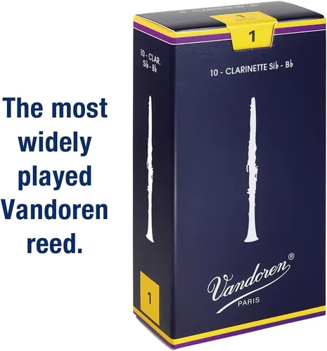 Vista 2 de Vandoren CR101 Bb lengüetas tradicionales para clarinete con resistencia 1; Caja de 10