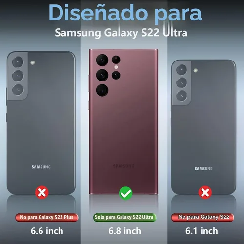Vista 2 de SPIDERCASE para Samsung Galaxy S22 Ultra, funda impermeable con protector de pantalla incorporado, protección completa, resistente a los golpes