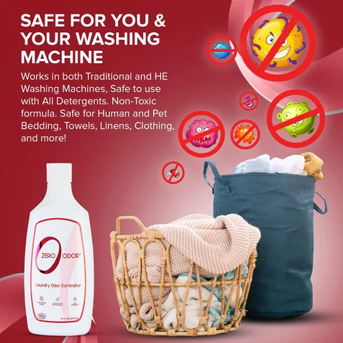 Vista 6 de Zero Odor – Eliminador de olores para lavandería – Elimina permanentemente el olor de la ropa – Tecnología molecular patentada. Ideal para ropa