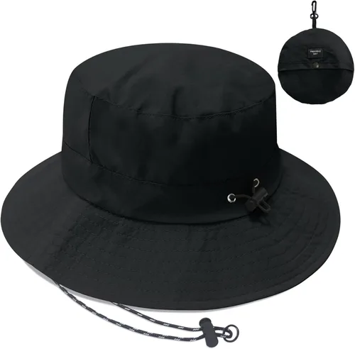 Vista 18 de PFFY Waterproof Bucket Hats for Men Women Packable Sun Hat for Outdoors Caqui Sólido