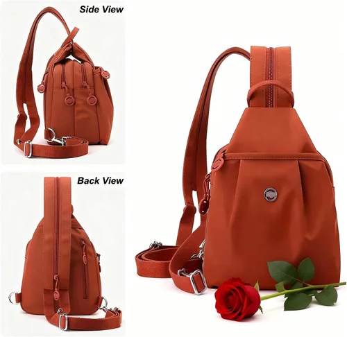 Vista 5 de Mochila convertible para mujer, impermeable, Oxford, 3 en 1, antirrobo, bolsa cruzada de viaje para viajes, Negro
