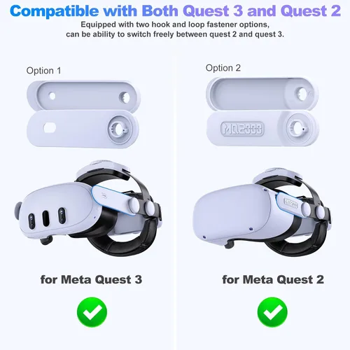 Vista 2 de Comfort Head Strap for Oculus Meta Quest 3Quest 2, VR Headset Accessories for Quest 3 Head Strap, Lightweight Elite Strap with Double Adjust Knob