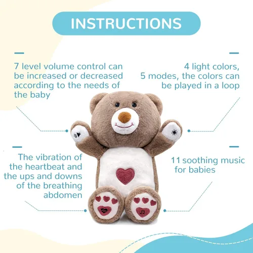 Vista 4 de DEARBABY Mamá Sosegón para Bebé, Juguetes Esenciales para Recién Nacidos de 0 a 6 Meses, Máquina de Sonido para Niña para Navidad para Guardería