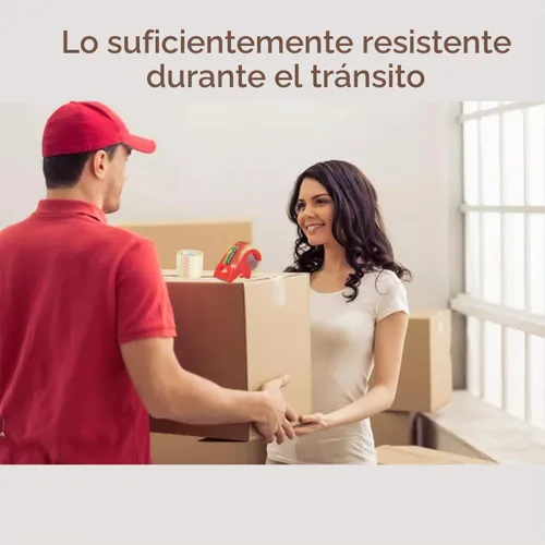 Vista 4 de Cinta de embalaje con dispensador, 12 rollos de cinta de envío transparente, 2 pulgadas x 32.8 yardas, núcleo de 1.5 pulgadas, diseñada