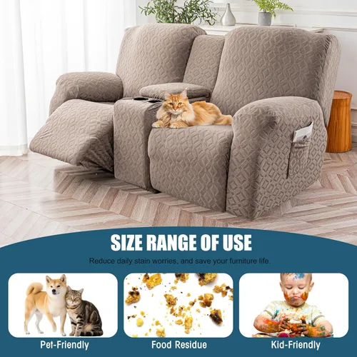 Vista 195 de Gennia Funda Impermeable para Silla Reclinable, Fundas Elásticas para Sofá Reclinable con Bolsillos, Fundas Lavables para Silla Reclinable Lazy Boy