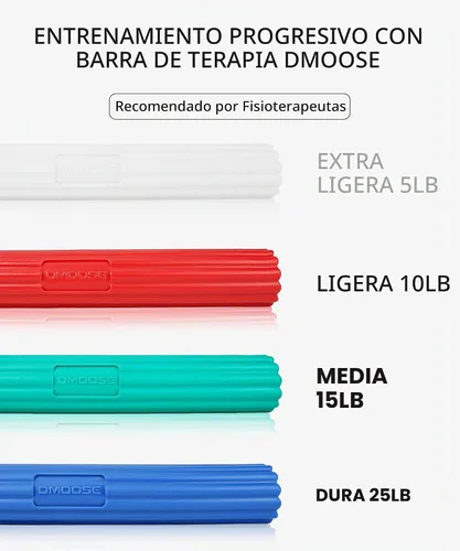 Vista 4 de DMoose Fitness Flex Resistance Bar for Physical Therapy - Non-Slip Odorless Material, Exercise Bar for Tennis & Golfers Elbow Tendonitis Relief