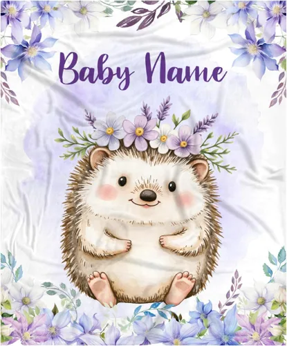 Vista 32 de Manta de bebé personalizada para niñas y niños pequeños, recién nacidos, regalos personalizados de vaca floral con nombre y texto, 40 x 30 pulgadas