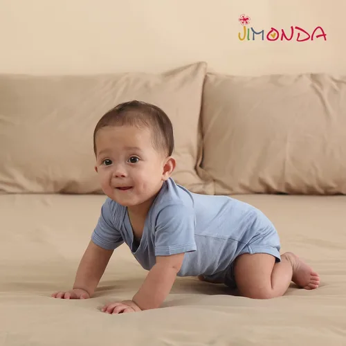 Vista 64 de Jimonda Body de rayón de bambú de manga corta para bebés, niños y niñas, trajes suaves para recién nacidos