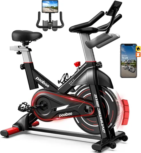 Vista 10 de Stationary Exercise Bike for home, Magnetic Resistance, Silence & Smart App Negro Amarillo Actualizado