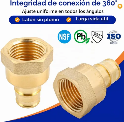 Vista 4 de (Znkiok 10 unidades) Accesorios de expansión Pex A de 1/2 pulgada, adaptador hembra Pex-A-1/2 "NPT, larga vida útil, latón sin plomo, NSF, UPC, ASTM