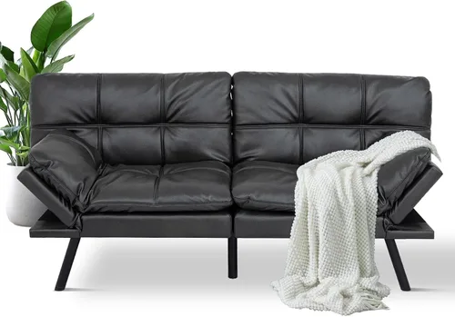 Vista 17 de MUUEGM Sofá cama futón de espuma viscoelástica, moderno sofá de oficina, cama convertible para espacios pequeños, apartamento, oficina, con respaldo