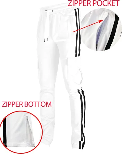 Vista 2 de SCREENSHOT Hip Hop - Pantalones deportivos de alta calidad para hombre, diseño urbano, corte ajustado, parte inferior atlética con cinta lateral