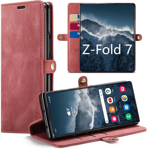 Vista 9 de Funda tipo cartera para Samsung Galaxy Z Fold 3 con soporte para bolígrafo S, color negro