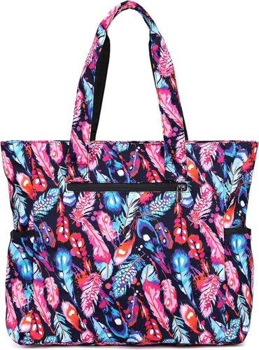 Vista 3 de Bolsa de mano de nylon grande ligera para gimnasio senderismo picnic viajes playa impermeable bolsas de mano