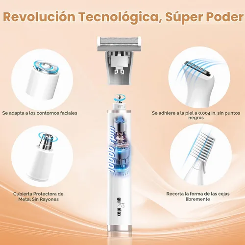 Vista 4 de Maquinilla de afeitar eléctrica para mujer, bikini 5 en 1 y recortadora
