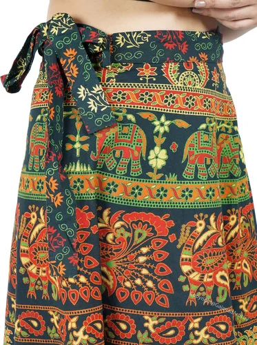 Vista 4 de Gajanad Artistry Falda envolvente de algodón para mujer