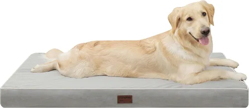 Vista 16 de Colchonetas de Cama para Perros Medianos - Cama Ortopédica para Perros con Espuma Gruesa tipo Huevo para Jaula, Funda Extraíble Lavable, Base Negro