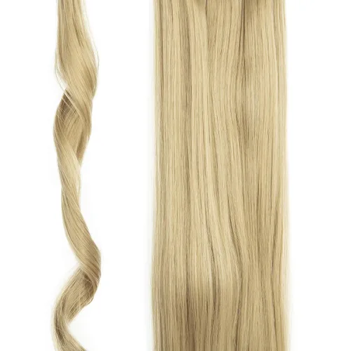 Vista 4 de OMGREAT Extensión de cola de caballo de 24 pulgadas, extensiones de cabello largo y lacio para mujer, cola de caballo sintética envolvente