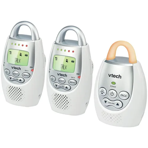Vista 3 de Monitor para bebés de audio digital VTech Communications Safe and Sound, Monitor con dos unidades para padres, Blanco