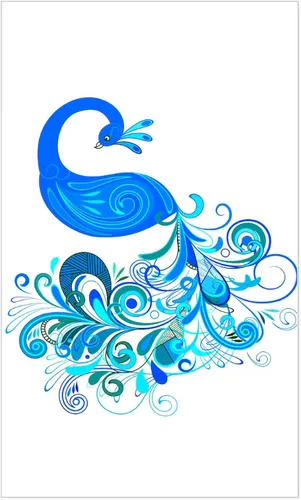Vista 4 de CafePress Pegatina decorativa de pavo real ~ rectángulo azul para parachoques