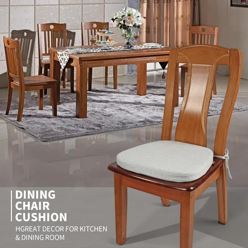Vista 2 de SINOSSO 1 paquete de cojines de espuma viscoelástica para silla de comedor, tela tejida amigable de 16 pulgadas en forma de U, cómoda almohadilla