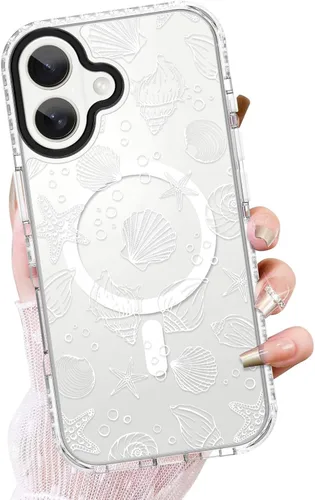 Vista 62 de OOK Funda magnética transparente para iPhone 17, lindo encaje floral negro Encaje Negro Floral