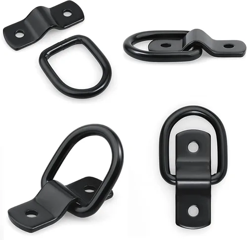 Vista 2 de Anclaje de amarre de anillo en D de 1/4 de pulgada, anillos de anclaje de remolque de alta resistencia, capacidad de 2400 libras, remolques