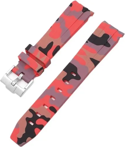 Vista 58 de Correa de camuflaje para Omega Moon Curvo Extremo Pulsera de goma de silicona Hombres Mujeres Sport Watch Band Accesorio 0.787 in