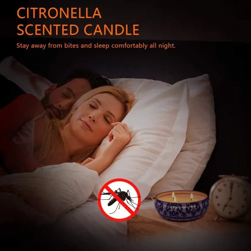 Vista 5 de 3 Packs Citronella Candle Outdoor, Large 3-Wick 13.5oz Lemongrass Scented Natural Soy Wax Long Burning Candles for Outside Patio Porch
