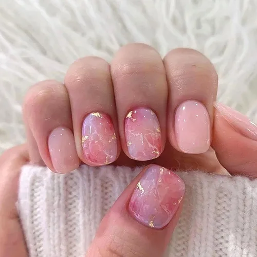 Vista 8 de Uñas postizas cortas a presión, uñas acrílicas cuadradas, coloridas de cobertura completa, uñas adhesivas brillantes en líneas, uñas reutilizables