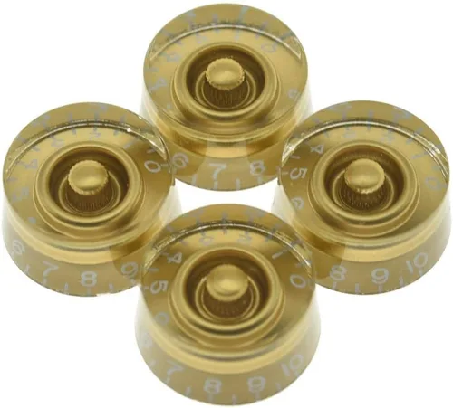 Vista 14 de Dopro 2 piezas EE.UU. (Imperial) LP Manetas de velocidad de guitarra 24 ranuras finas Control para EE.UU. Les Paul/CTS Pots Ámbar