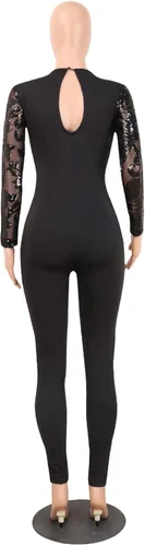 Vista 5 de YOOTIKO Conjunto sexy de 2 piezas para mujer, con lentejuelas y purpurina metálicas, conjunto de top y pantalones