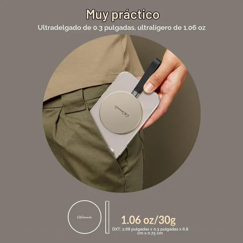 Vista 2 de GiGimundo SSD portátil magnético de 2 TB, hasta 2000 MB/s, unidades externas de estado sólido con USB-C 3.2 Gen 2x2 compatibles con iPhone 15/16/17