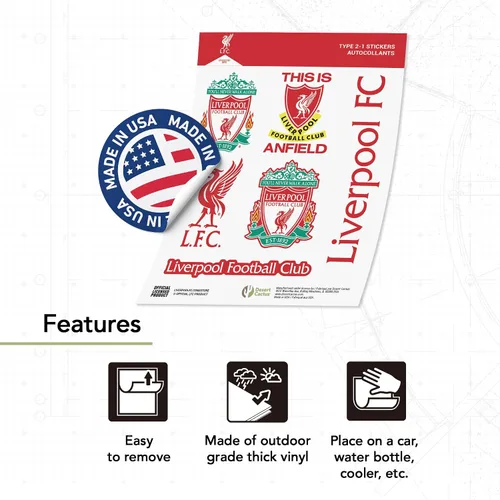 Vista 4 de Desert Cactus Liverpool FC - Calcomanía de vinilo inglés Anfield Football Soccer Premier League para laptop, botella de agua para automóvil, álbum